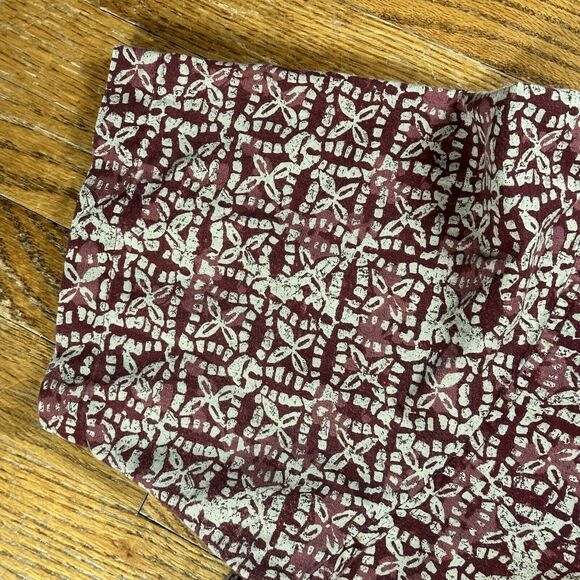 Vintage Eddie Bauer Shirt Adult XL Tall Geometric Print Linen Maroon Men’s‎ - Picture 4 of 6